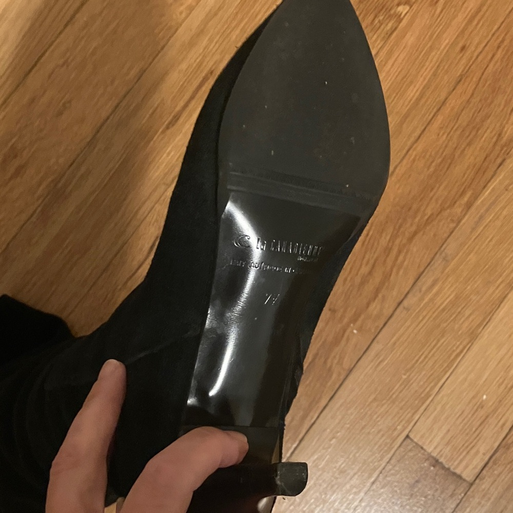 La Canadienne Black Stretch Suede Boots EUC - Picture 4 of 5